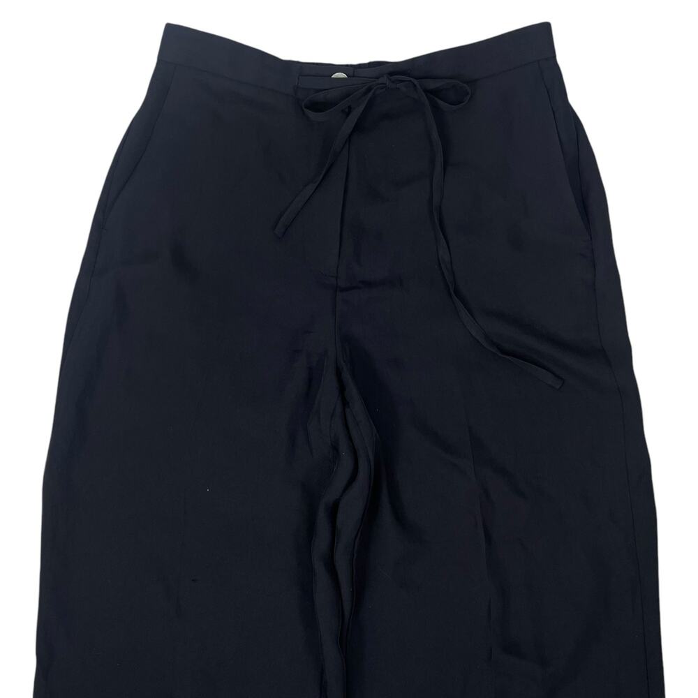 Theory Wide Leg Cropped Pants Washed Twill Navy Blue Size 00 - Picture 5 of 11